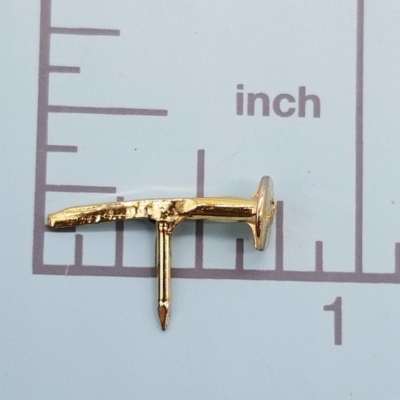 Mens Tie Lapel Pin Square Nail Small Blacksmith - Picture 2 of 3